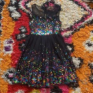 Girls Rainbow Sequin Dress, Size 8